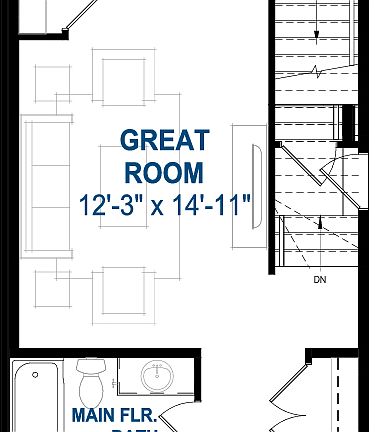 A blackline drawing of the Spruce model by Brookfield Residential