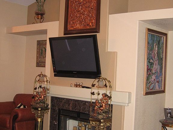 Formal living room fireplace
