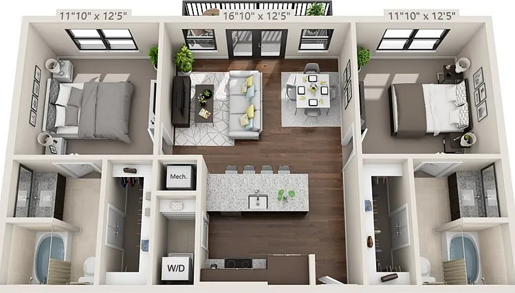 B1 floor plan Eastbank River Walk