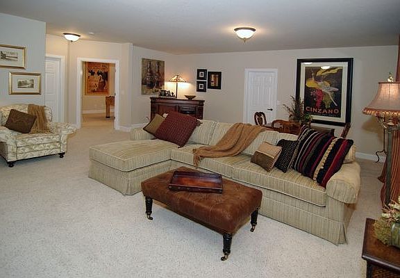 Family room in basement