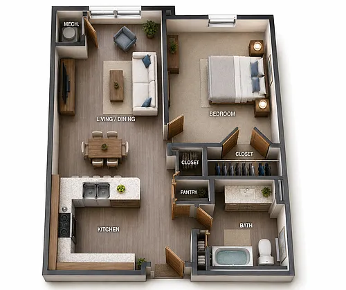 Floor plan 1 Bedroom