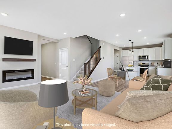 Gathering room looking into the kitchen areas