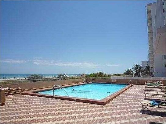 Pool deck with ocean view