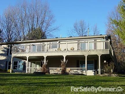 Deck overlooks quiet cove