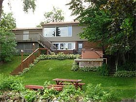 A gently sloping yard leads to the lake. Leisurely evenings could find you watcing the sunset from t