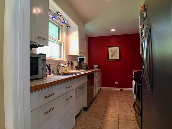 View of kitchen from dining area