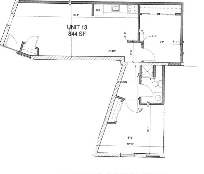 Floor Plan for Unit #13