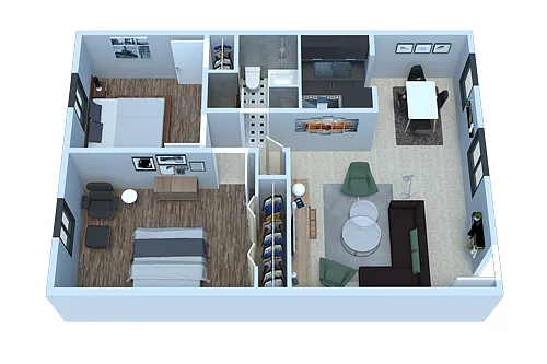Floor plan Two Bedroom One Bathroom