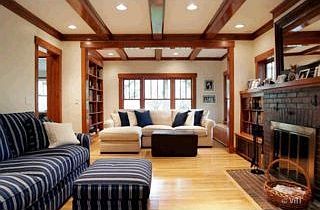 Library and family room. Beautiful wood work and many built-ins.