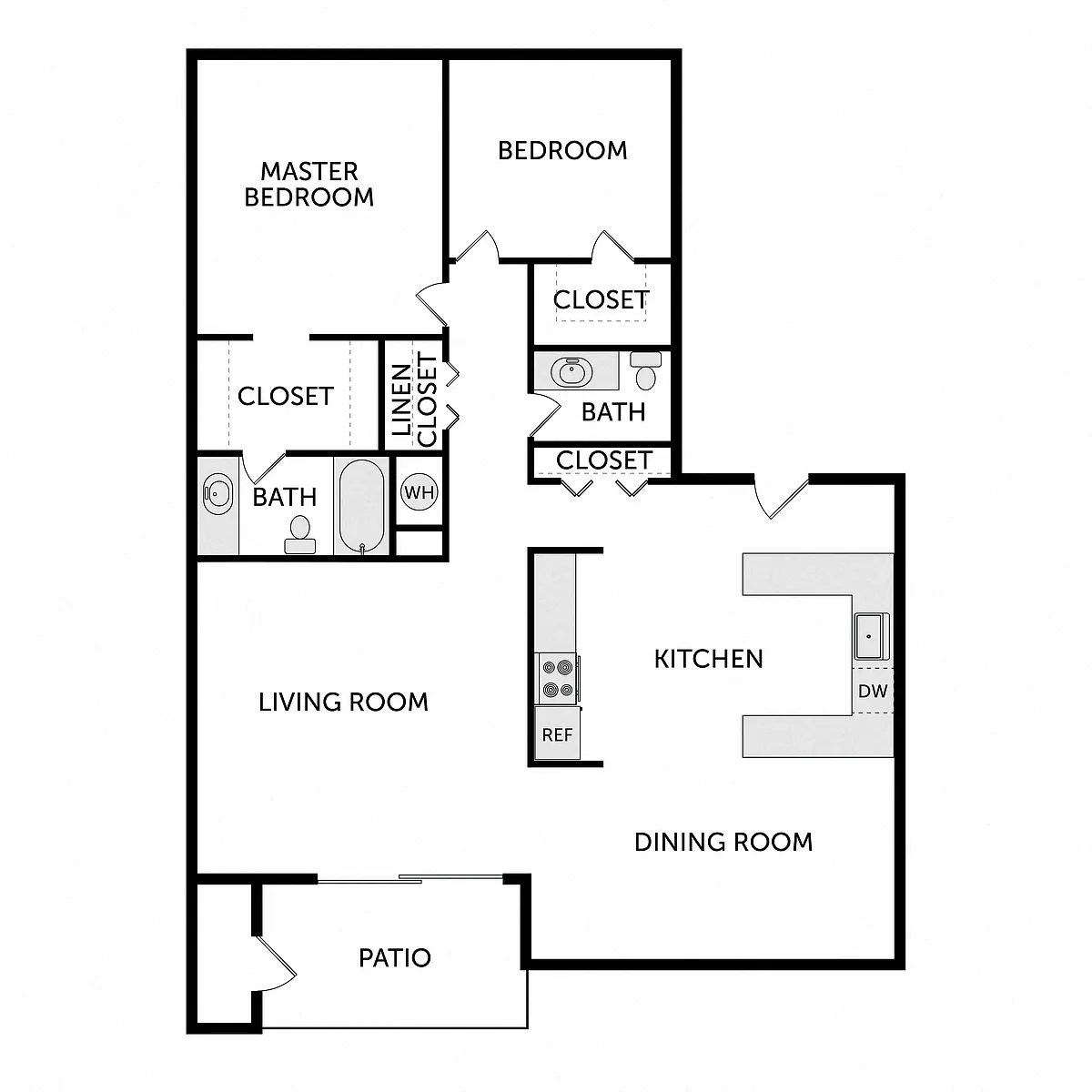 Floor plan 2 Bed 2 Bath