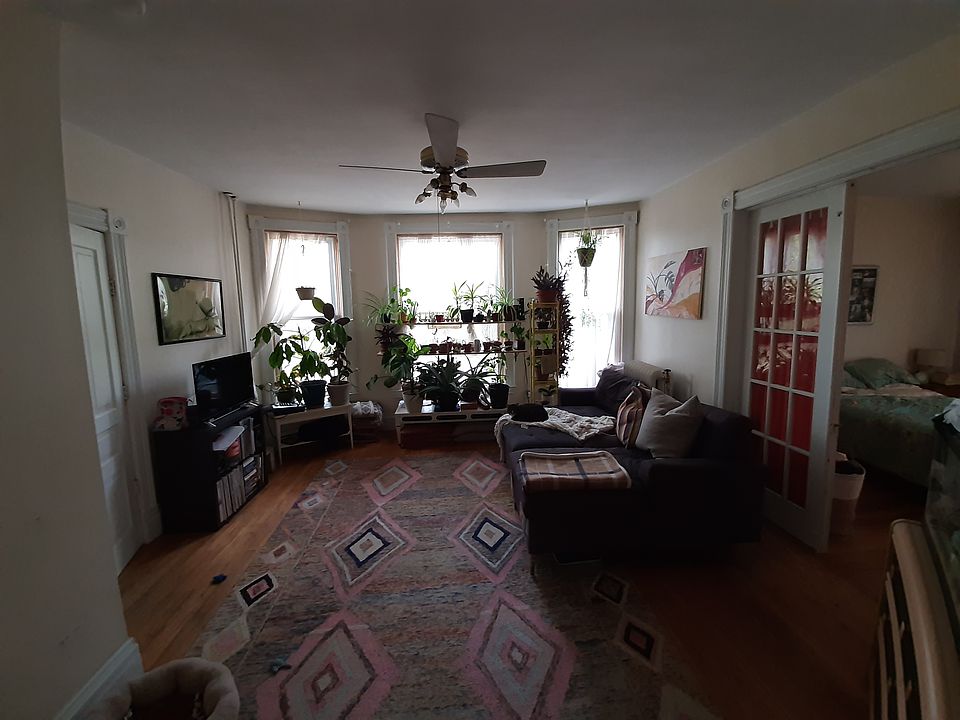 Living Room with French doors to BR.