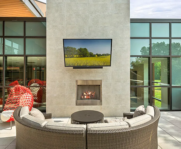 You won't miss a show with our outdoor TV!