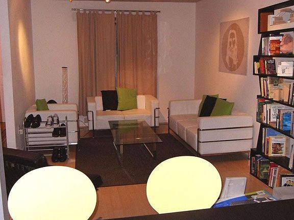 Dining area looking out into the living room