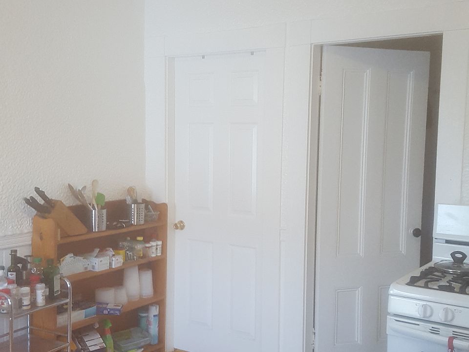 kitchen with rear entrance.