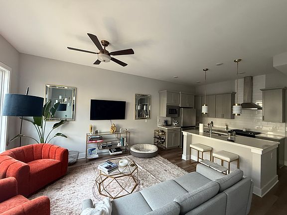 Living room and kitchen