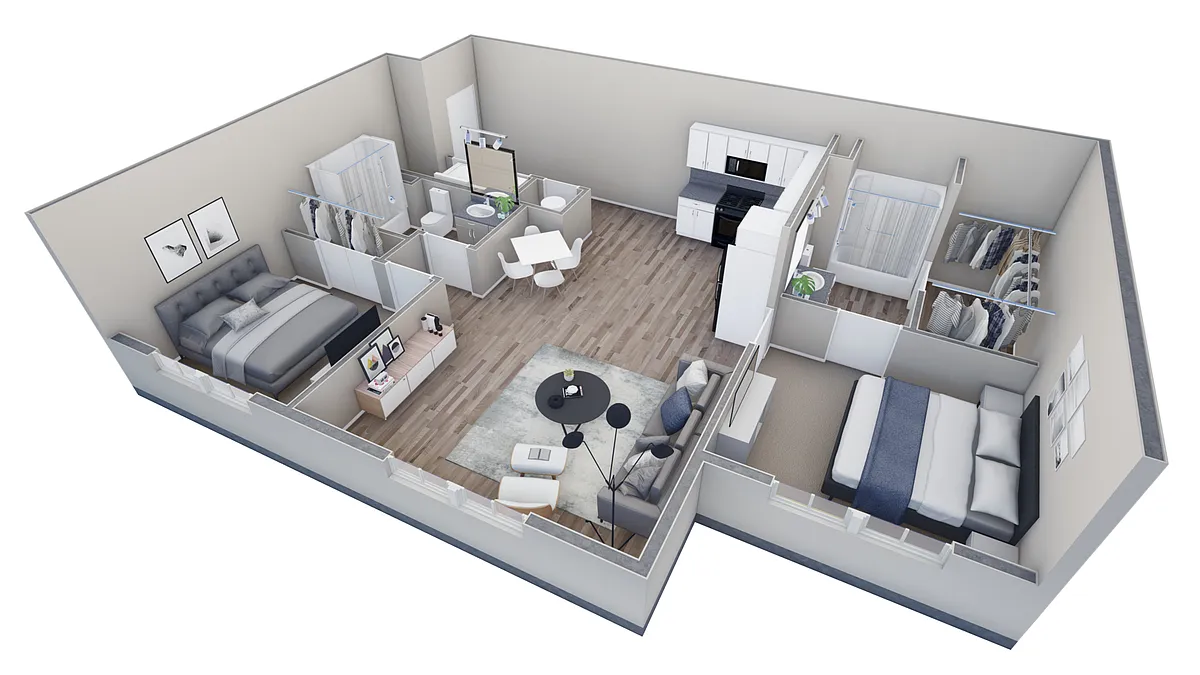 Floor plan 2-2 BR Retreat Overlook