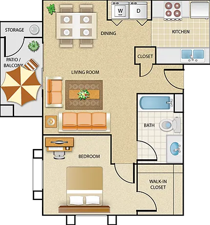 Colores Del Sol A1 One Bedroom_Canyon Colores Del Sol A1 One Bedroom_Canyon