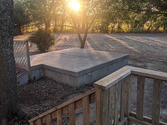 Looking out back door onto shelter/patio