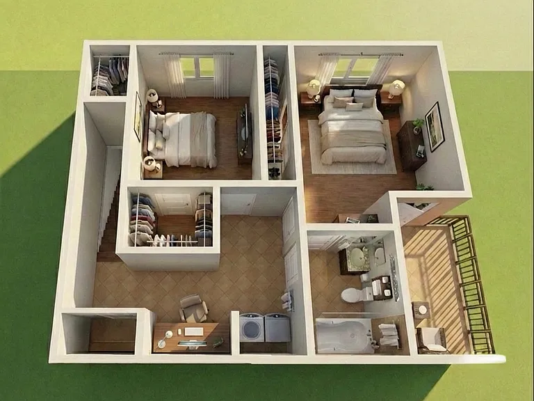 2nd floor 3D rendering