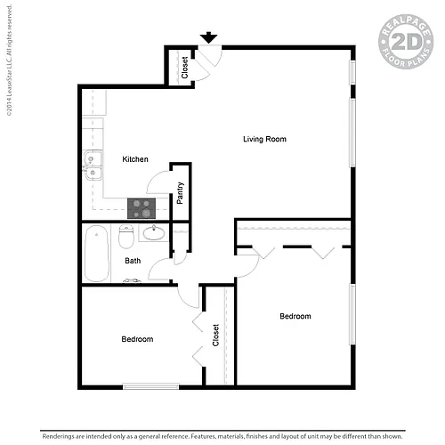 Floor plan 2BR - 30% of Gross Income