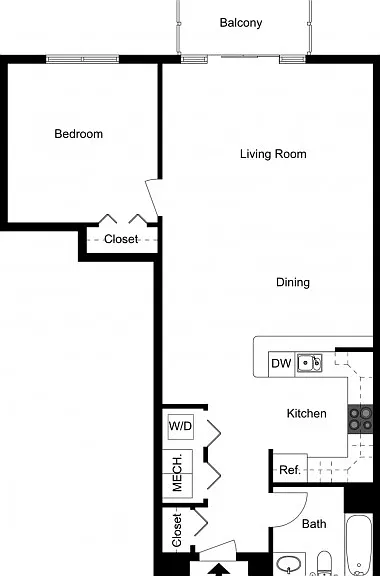 One Bedroom, One Bath - Medium One Bedroom, One Bath - Medium