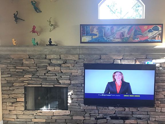 Brick fireplace & Television