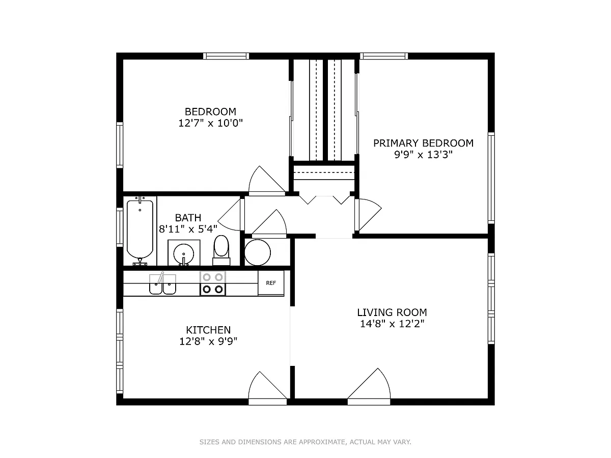Floor plan 2 Bedroom + 1 Bath - B