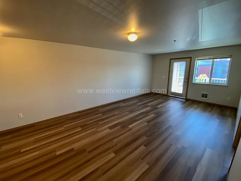 living room view from bathroom doorway