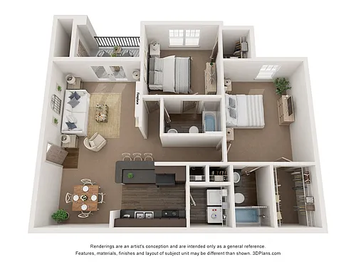 Floor plan Two Bedroom Large