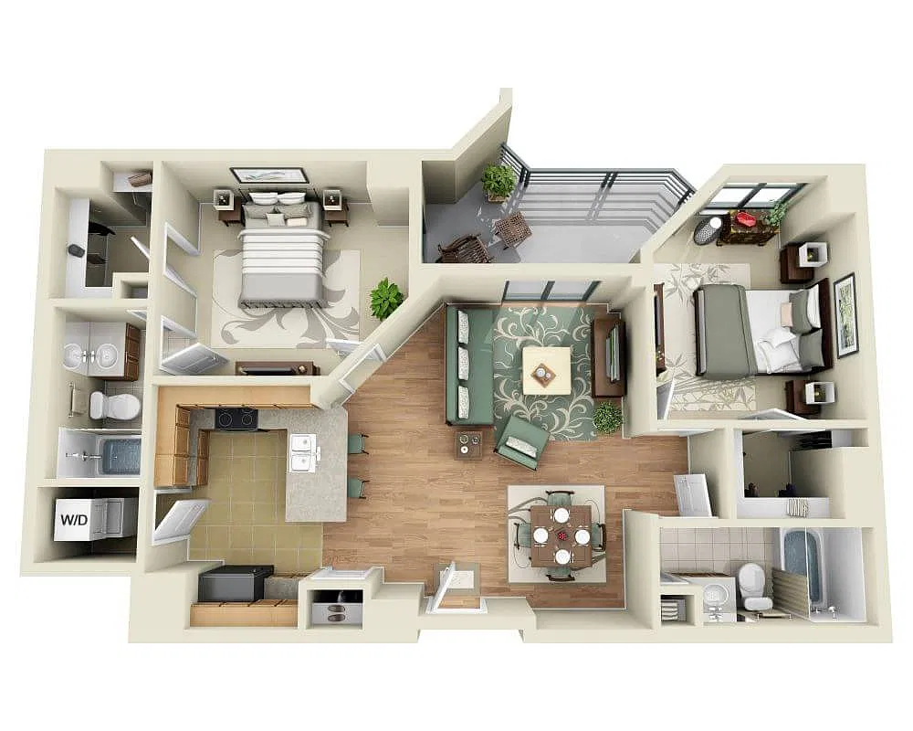 Floor plan 2 BEDROOM TOWER (B2A)