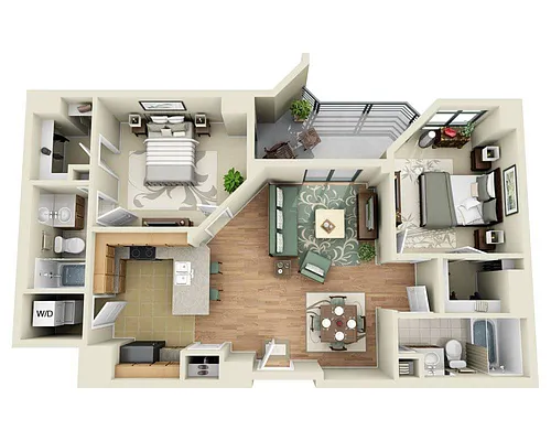 Floor plan 2 BEDROOM TOWER (B2A)
