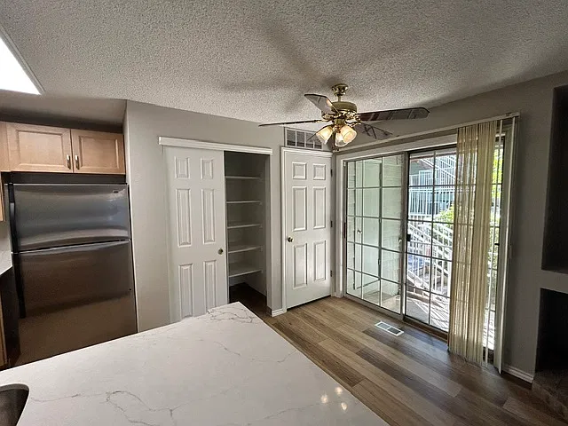 Nice sized pantry, plus a storage unit outside on patio.
