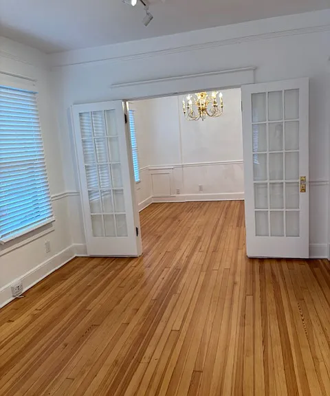 Newly refinished hardwood floors