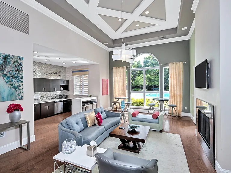 Clubroom with coffee and work stations