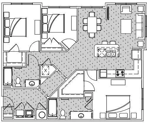 Floor plan 3 Bed 2 Bath