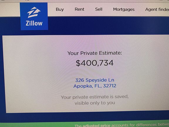 REAL ZESTIMATE FROM ZILLOW