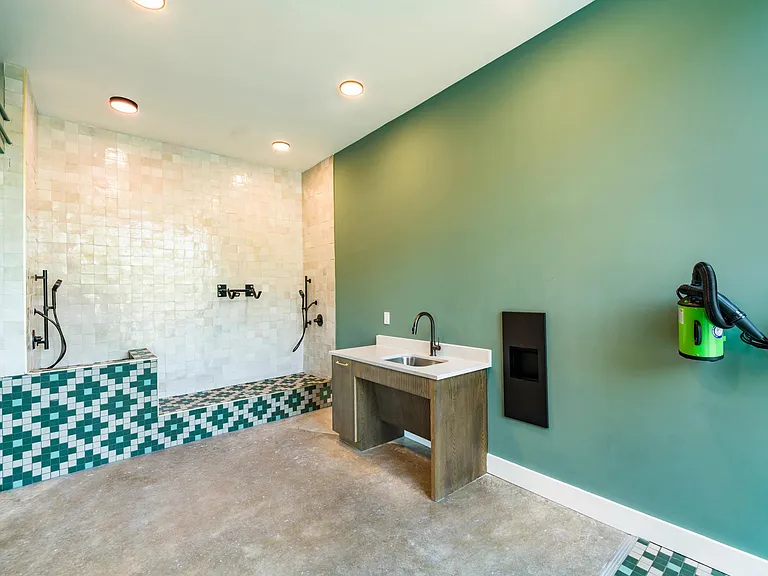 Pamper your pets at Modera Trailhead's dedicated pet spa, complete with washing stations and grooming amenities for four-legged residents.