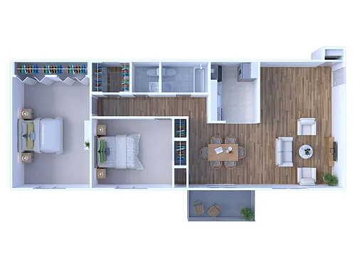 Floor plan 2 Bed 1.5 Bath