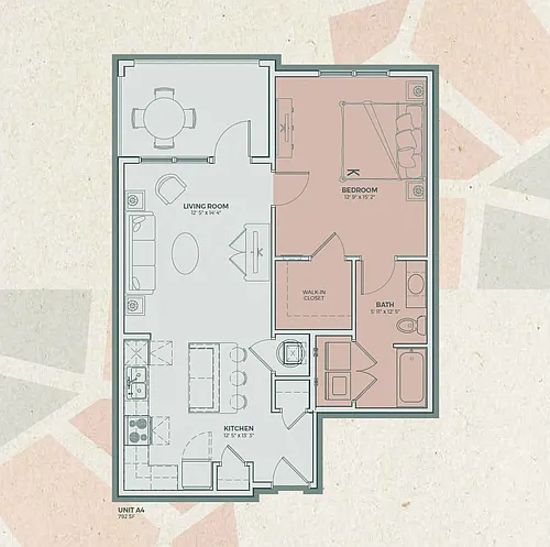Floor plan A4 - 1 Bedroom