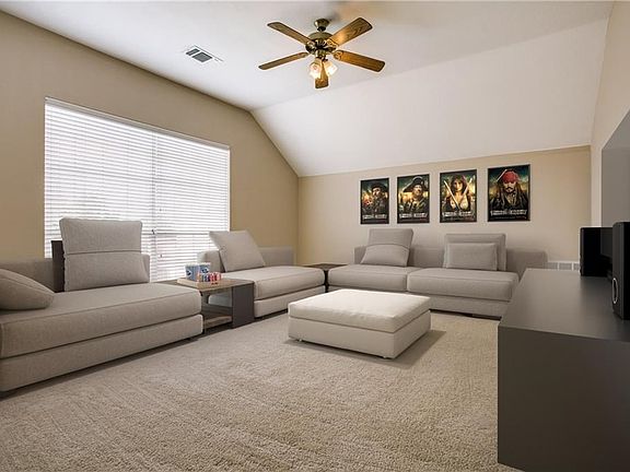 Upstairs media room - virtually staged for marketing