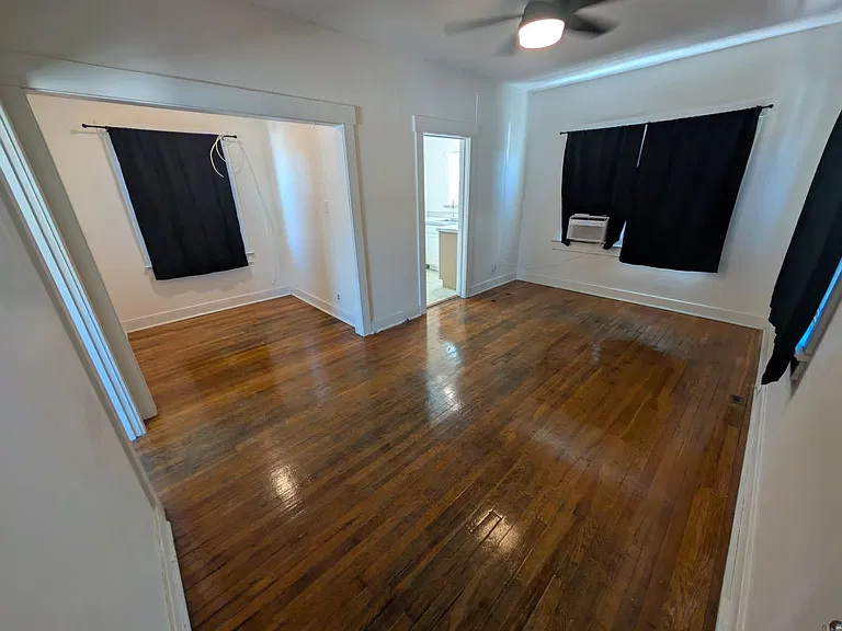 Living room and dining area looking in from the front door
