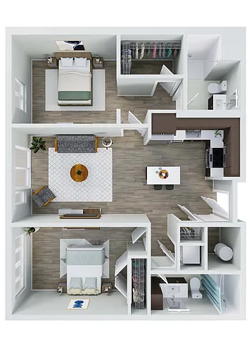 Floor plan Lombard: 2 Bedroom Apartment