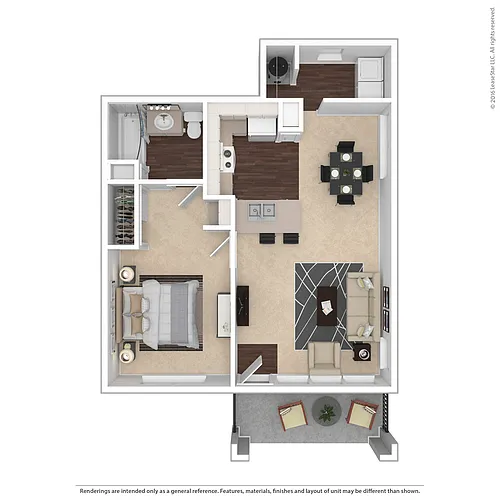 Floor plan 1x1 A2 - Renovated