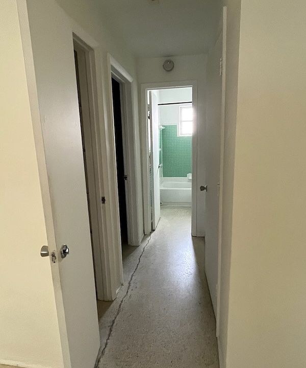 THE HALLWAY: THE FIRST DOOR ON LEFT STORAGE AND SECOND DOOR 
BEDROOM AND ENTRANCE TO BATHROOM