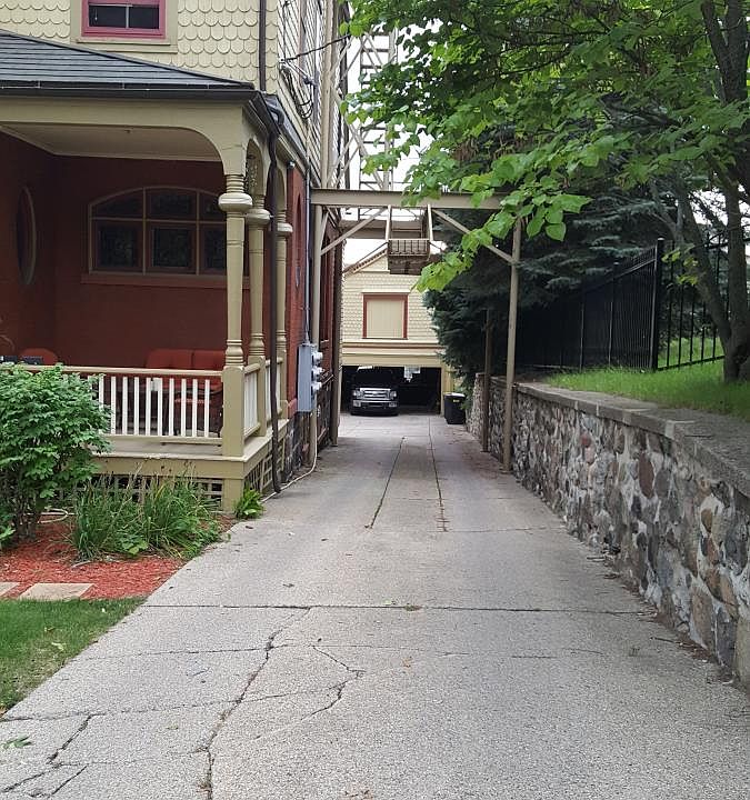 driveway down to the back parking area