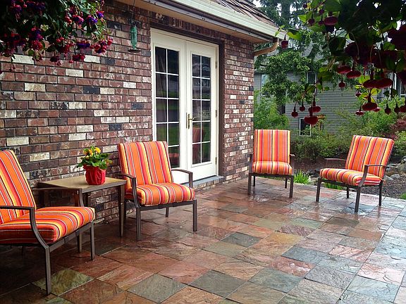 Imported slate porch