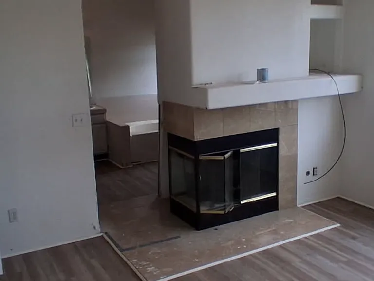 Fireplace in master bedroom and bathroom