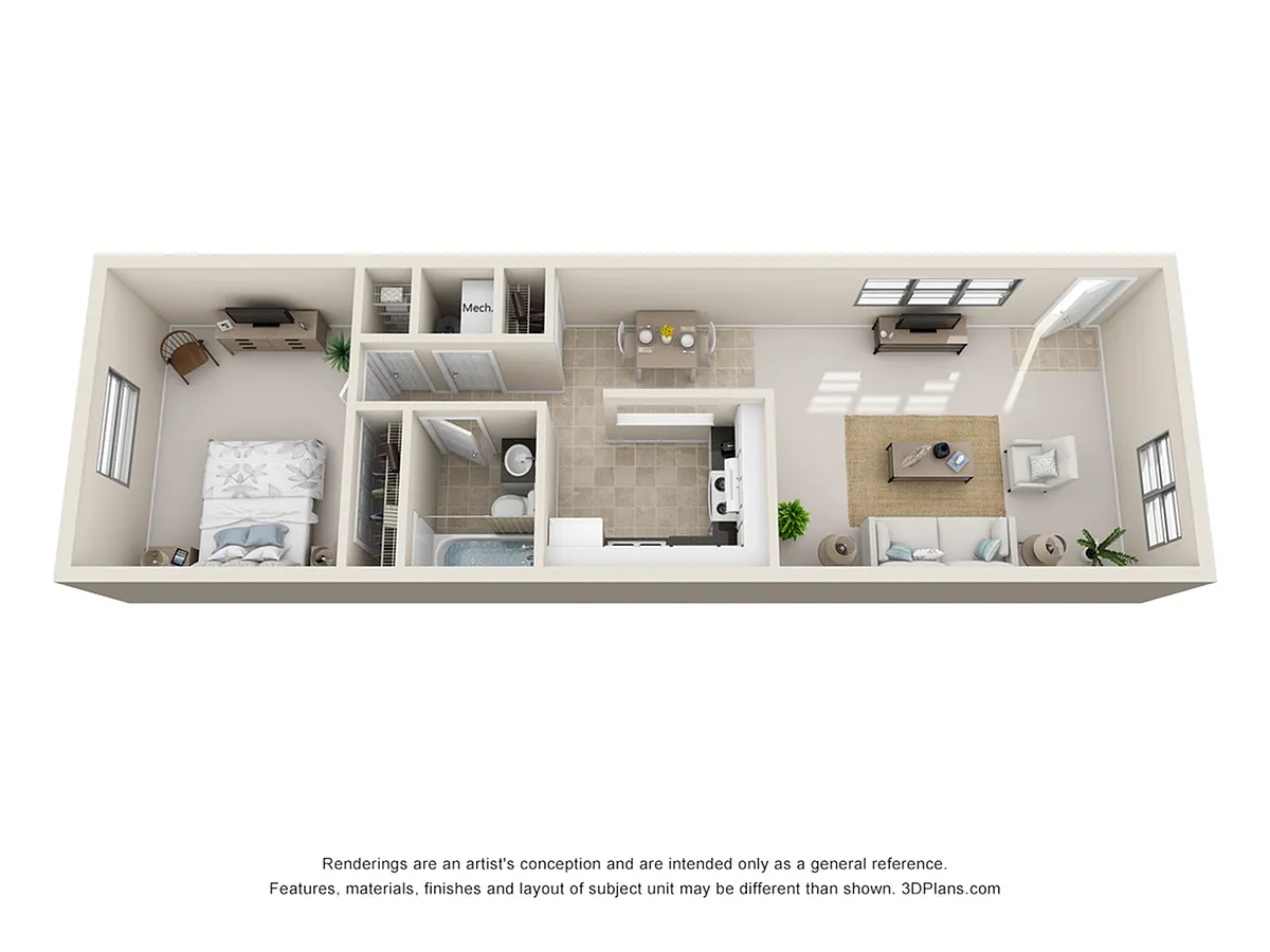 Floor plan 1 Bedroom 1 Bathroom Deluxe