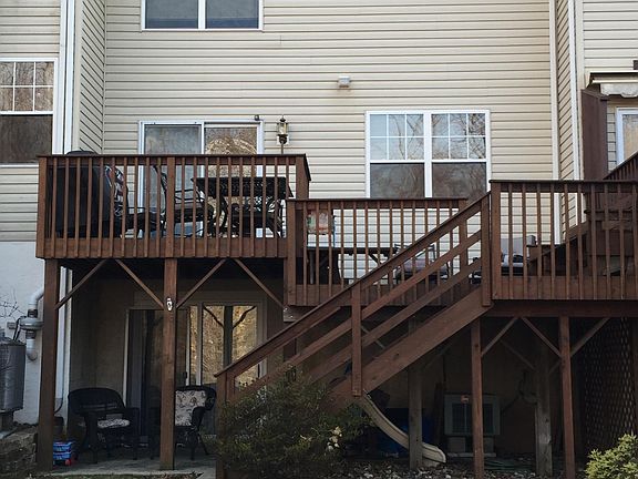 Large two level deck and big backyard