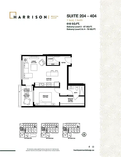 Floor plan 1 Bedroom Apartment
